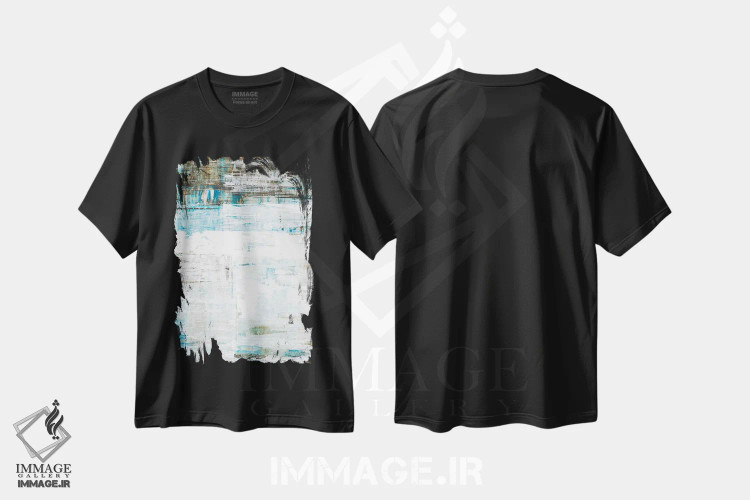 تیشرت مشکی طرح دار – تیشرت طبیعت ,شیشه های ساحلی اثر لیز جاردین فروشگاه ایماژ