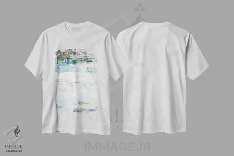 تیشرت سفید طرح دار – تیشرت طبیعت ,شیشه های ساحلی اثر لیز جاردین immage.ir