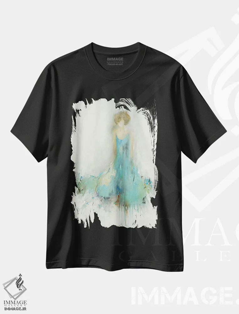 تیشرت مشکی طرح دار – تیشرت مد زنانه ,انعکاس بر تو اثر لیزا ریجرز immage.ir
