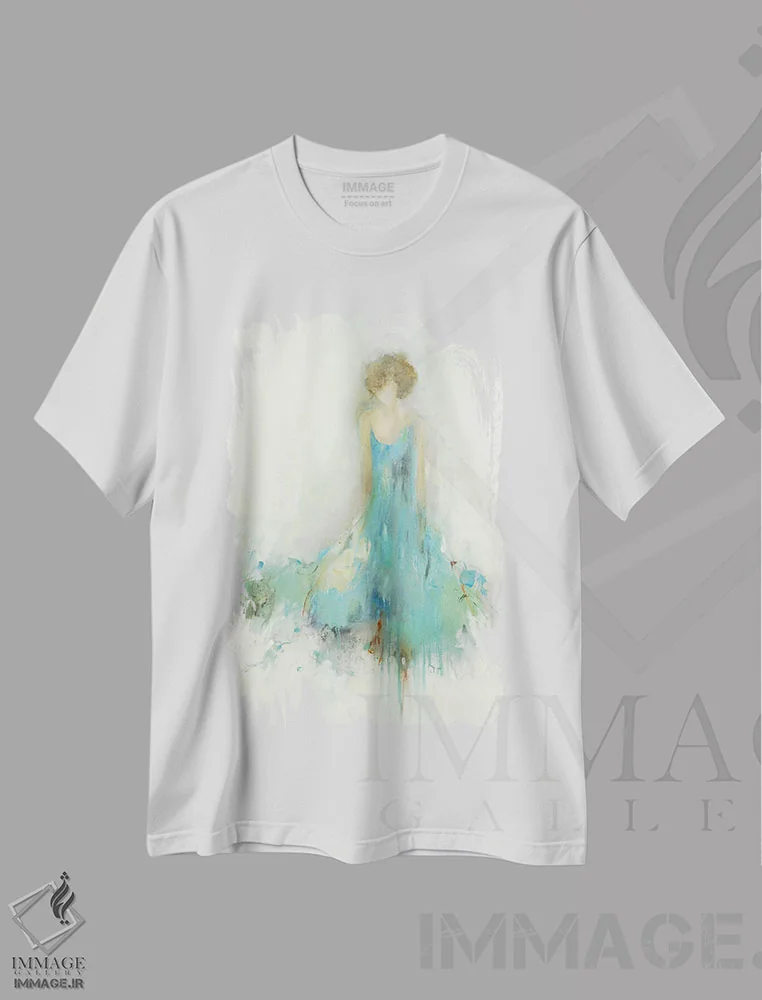 تیشرت سفید طرح دار – تیشرت مد زنانه ,انعکاس بر تو اثر لیزا ریجرز فروشگاه ایماژ