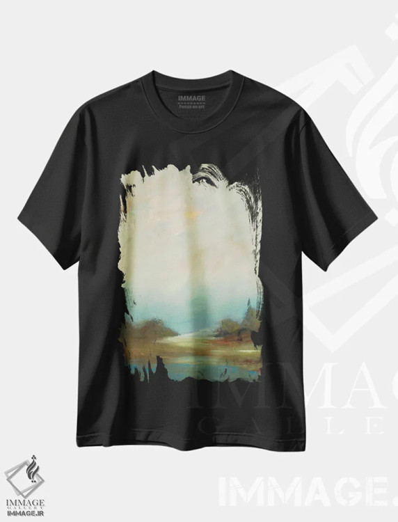 تیشرت مشکی طرح دار – تیشرت آبستره ,چشم انداز معاصر اثر لیزا ریجرز immage.ir
