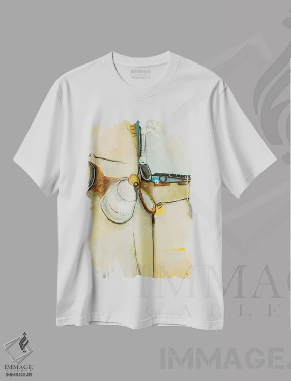 تیشرت سفید طرح دار – تیشرت هنری ,رنگ زندگی اثر لیزا ریجرز فروشگاه ایماژ