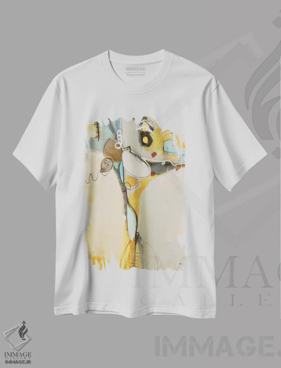 تیشرت سفید طرح دار – تیشرت هنری ,رنگ زندگی اثر لیزا ریجرز immage.ir