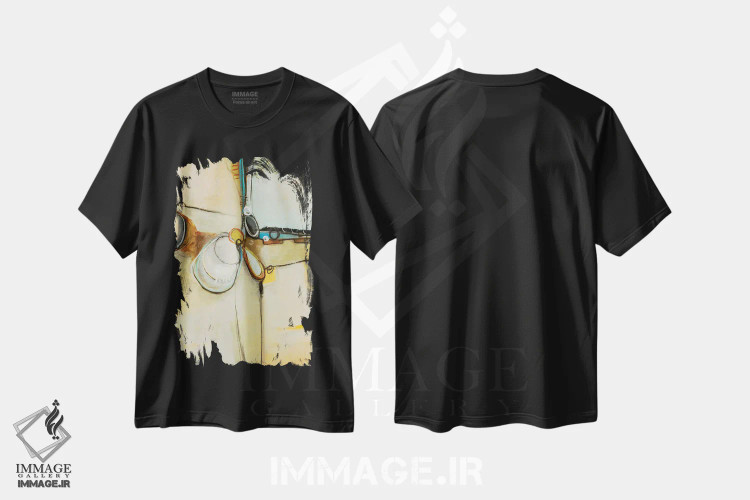 تیشرت مشکی طرح دار – تیشرت هنری ,رنگ زندگی اثر لیزا ریجرز immage.ir