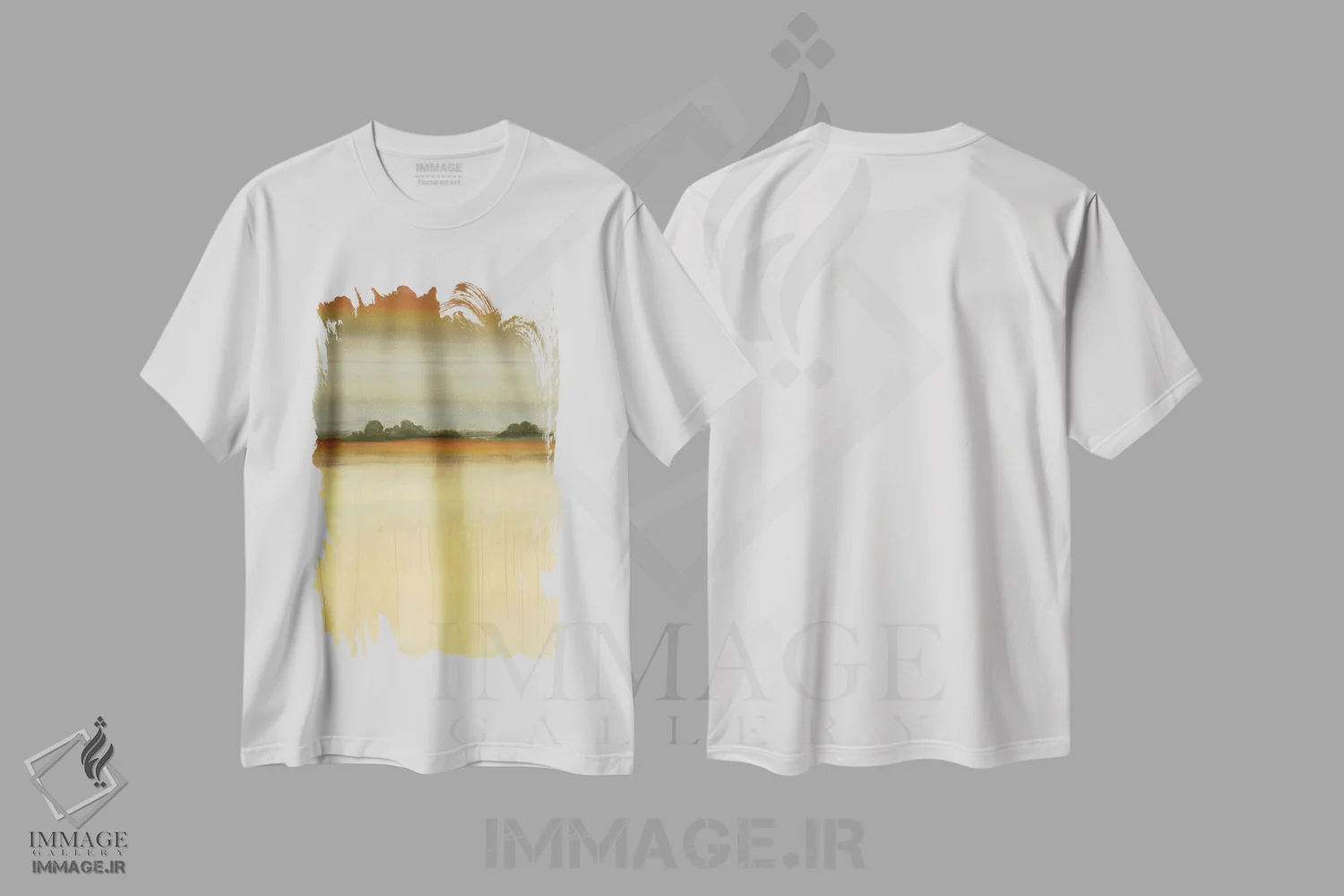 تیشرت سفید طرح دار – تیشرت هنری ,چشم انداز معاصر اثر لیزا ریجرز فروشگاه ایماژ