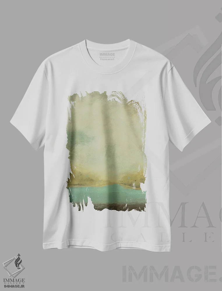 تیشرت سفید طرح دار – تیشرت طبیعت ,مناظر ملایم اثر لیزا ریجرز immage.ir
