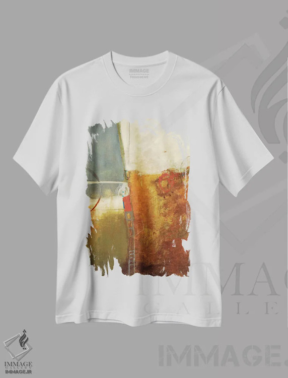 تیشرت سفید طرح دار – تیشرت انتزاعی ,زمانی برای تغییر اثر لیزا ریجرز immage.ir