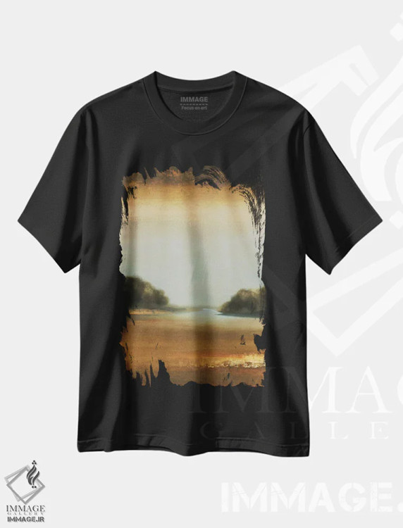 تیشرت مشکی طرح دار – تیشرت هنری ,لحظات آرام اثر لیزا ریجرز immage.ir