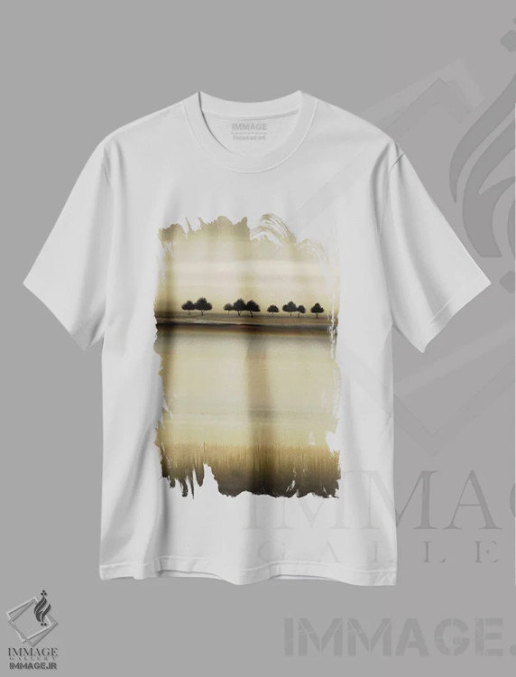 تیشرت سفید طرح دار – تیشرت طبیعت ,بیان درختان مرزی اثر لیزا ریجرز immage.ir