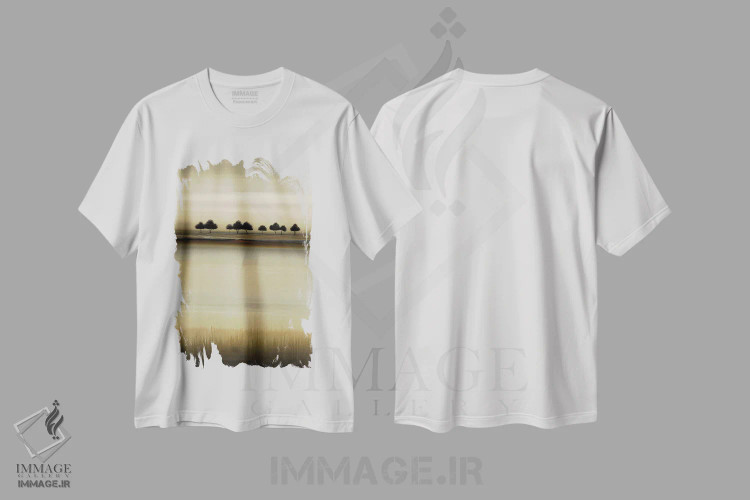 تیشرت سفید طرح دار – تیشرت طبیعت ,بیان درختان مرزی اثر لیزا ریجرز immage.ir