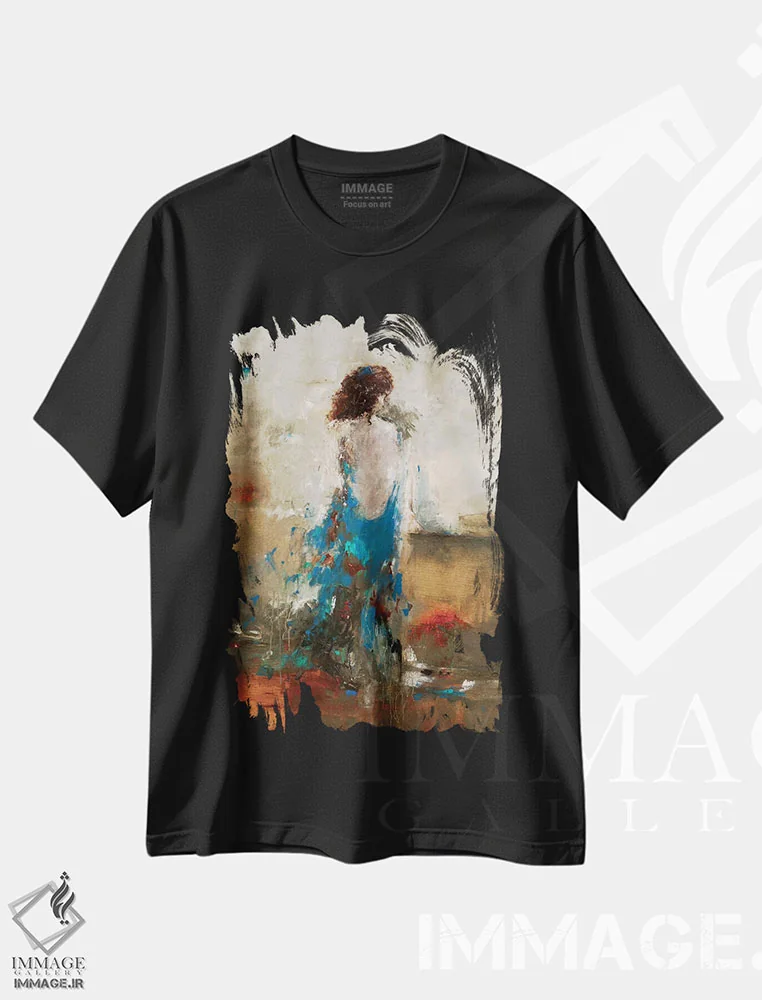 تیشرت مشکی طرح دار – تیشرت پرتره ,لحظه ای باشکوه اثر لیزا ریجرز immage.ir