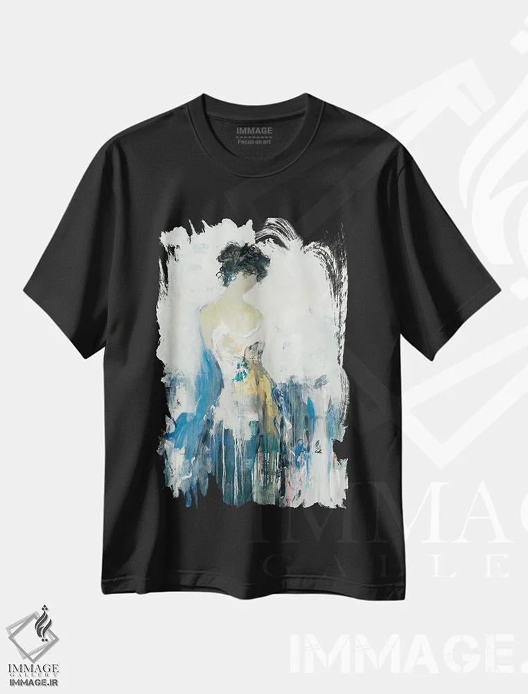 تیشرت مشکی طرح دار – تیشرت هنری ,خاطره تو اثر لیزا ریجرز فروشگاه ایماژ