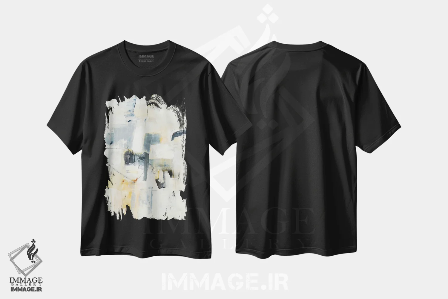 تیشرت مشکی طرح دار – تیشرت انتزاعی ,آسان بگیر اثر لیزا ریجرز فروشگاه ایماژ