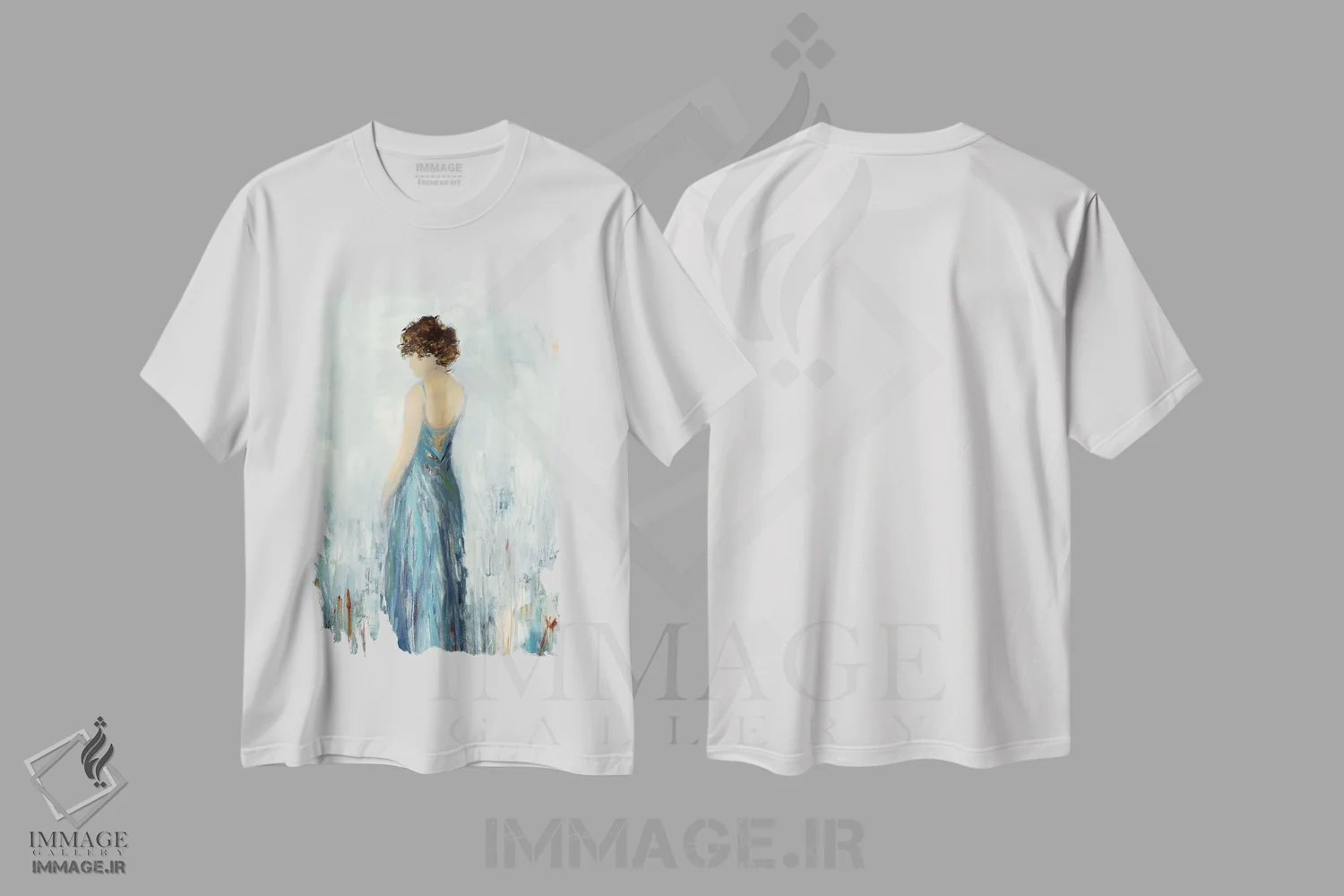 تیشرت سفید طرح دار – تیشرت هنری زنانه ,لحظه تأمل اثر لیزا ریجرز فروشگاه ایماژ