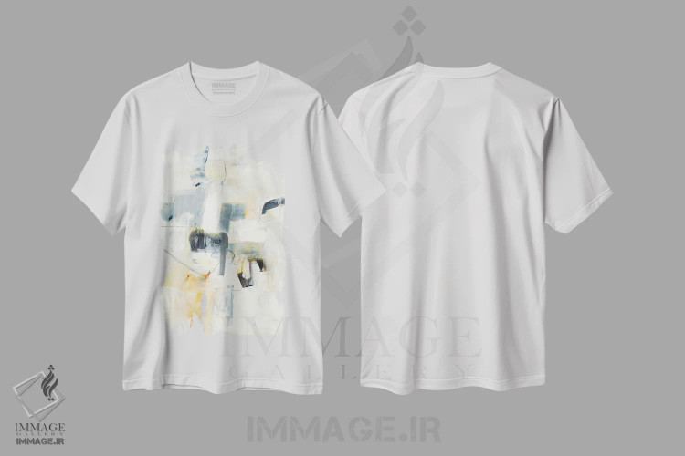 تیشرت سفید طرح دار – تیشرت انتزاعی ,آسان بگیر اثر لیزا ریجرز immage.ir