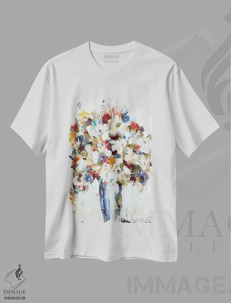 تیشرت سفید طرح دار – تیشرت رنگی ,شاد و سرخوش اثر لیزا ریجرز فروشگاه ایماژ