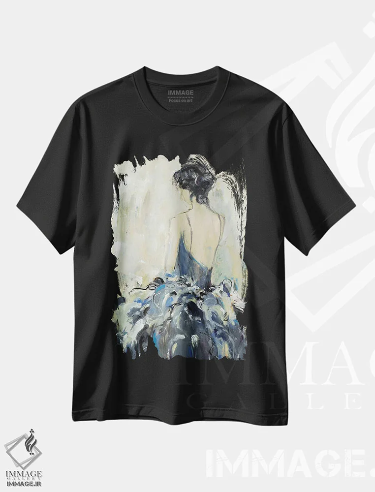 تیشرت مشکی طرح دار – تیشرت هنری ,بازتاب های دوست داشتنی اثر لیزا ریجرز فروشگاه ایماژ