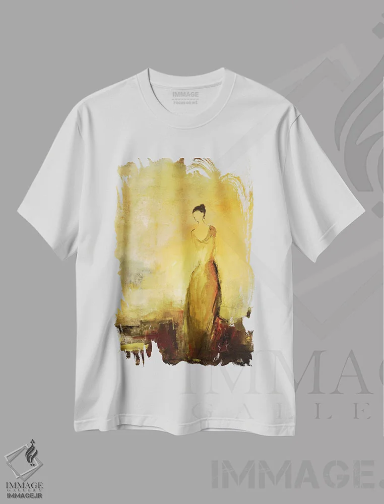 تیشرت سفید طرح دار – تیشرت مینیمال هنری ,خاطرات اثر لیزا ریجرز immage.ir