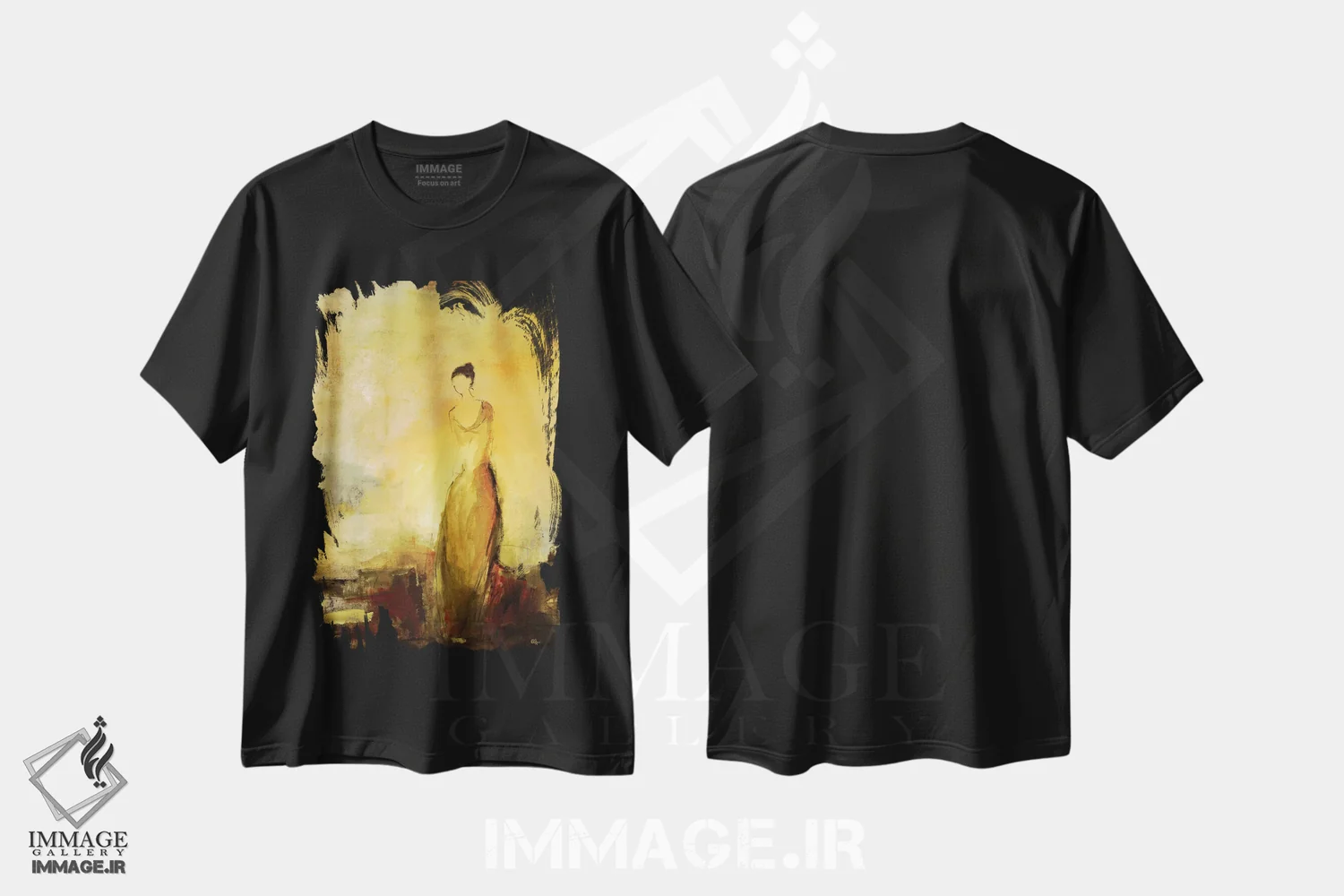 تیشرت مشکی طرح دار – تیشرت مینیمال هنری ,خاطرات اثر لیزا ریجرز فروشگاه ایماژ