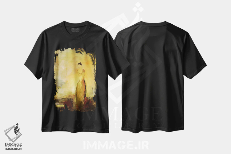 تیشرت مشکی طرح دار – تیشرت مینیمال هنری ,خاطرات اثر لیزا ریجرز فروشگاه ایماژ