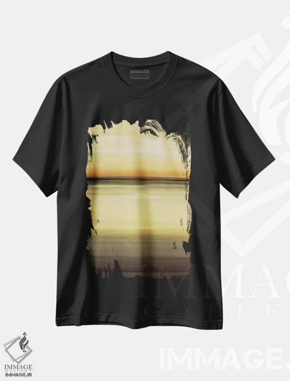 تیشرت مشکی طرح دار – تیشرت هنری رنگی ,دید گرم اثر لیزا ریجرز فروشگاه ایماژ