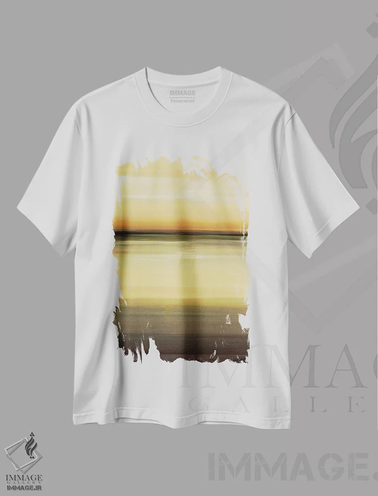 تیشرت سفید طرح دار – تیشرت هنری رنگی ,دید گرم اثر لیزا ریجرز immage.ir