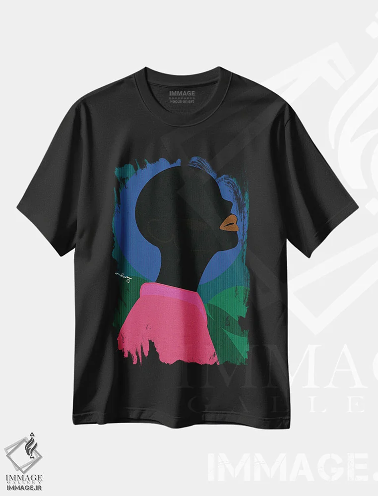 تیشرت مشکی طرح دار – تیشرت هنری ,انیس اثر لُرین تیوری immage.ir