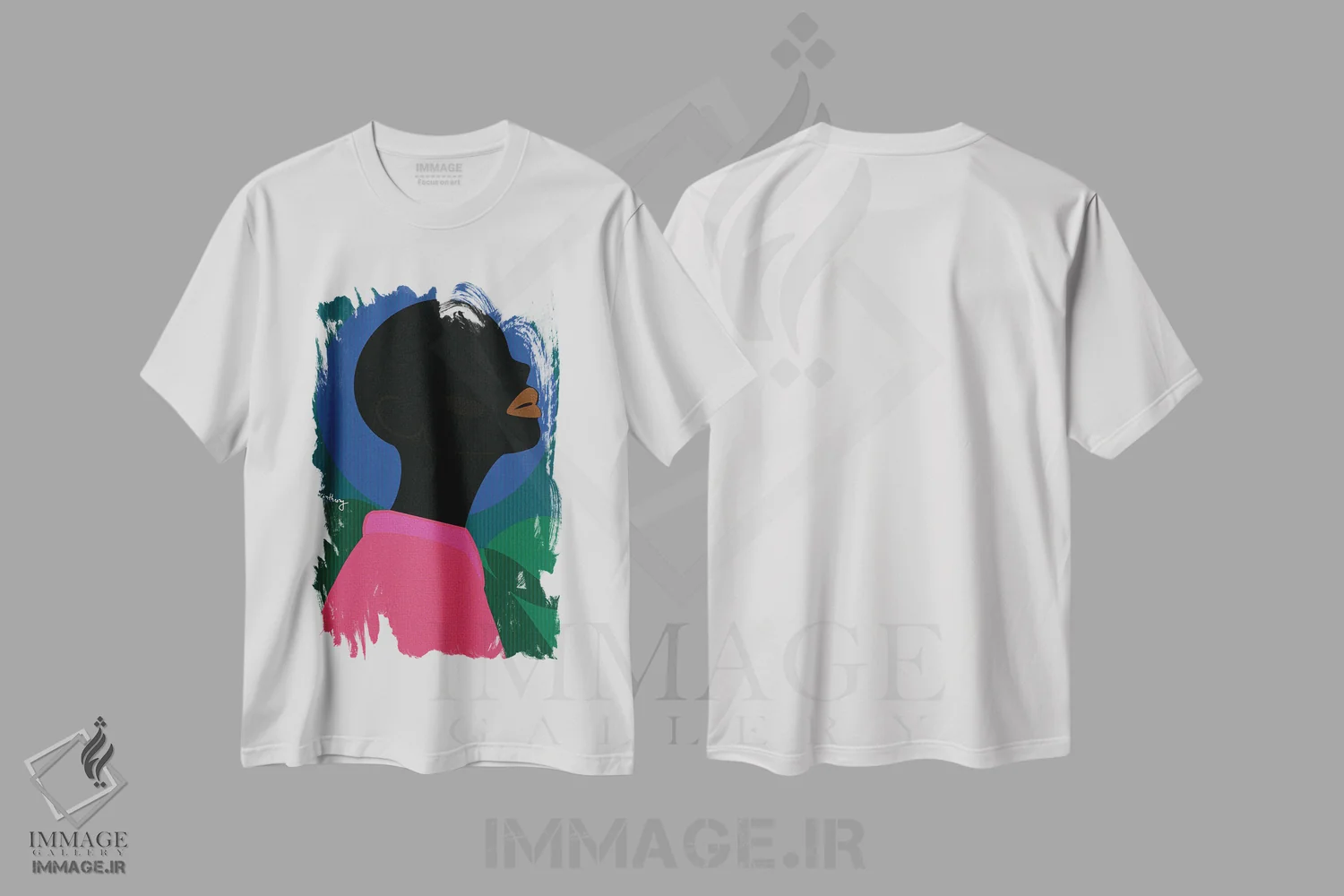 تیشرت سفید طرح دار – تیشرت هنری ,انیس اثر لُرین تیوری فروشگاه ایماژ