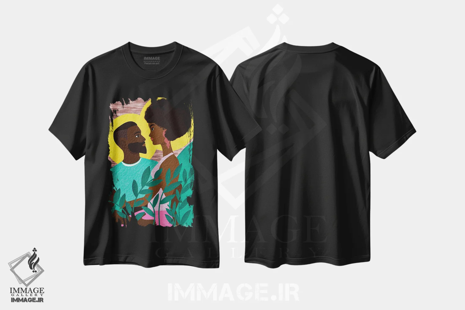 تیشرت مشکی طرح دار – تیشرت هنری ,عشق سیاه اثر لُرین تیوری فروشگاه ایماژ