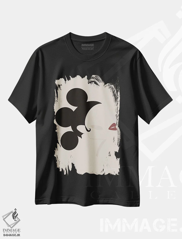 تیشرت مشکی طرح دار – تیشرت مینیمال ,سیلوئت اثر لُرین تیوری فروشگاه ایماژ