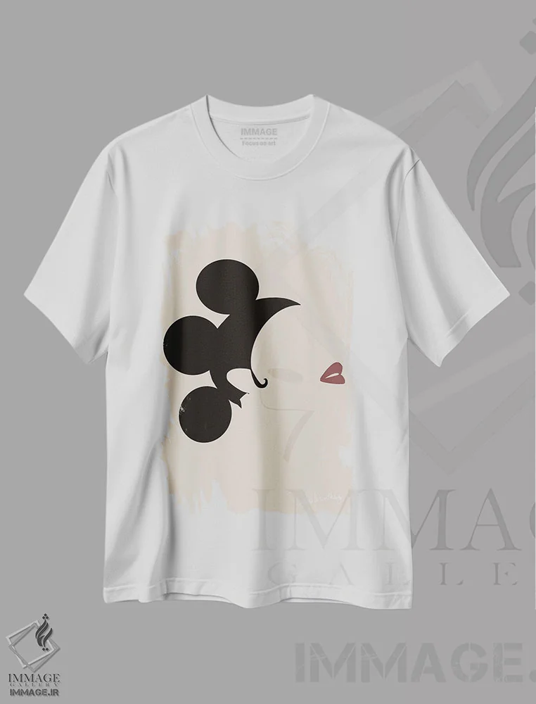 تیشرت سفید طرح دار – تیشرت مینیمال ,سیلوئت اثر لُرین تیوری immage.ir