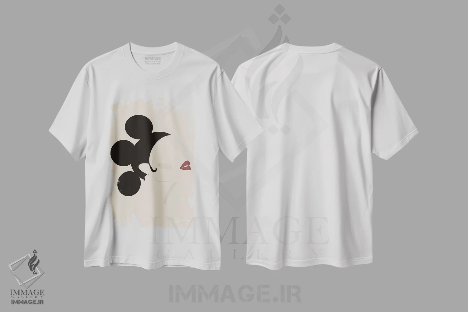 تیشرت سفید طرح دار – تیشرت مینیمال ,سیلوئت اثر لُرین تیوری immage.ir