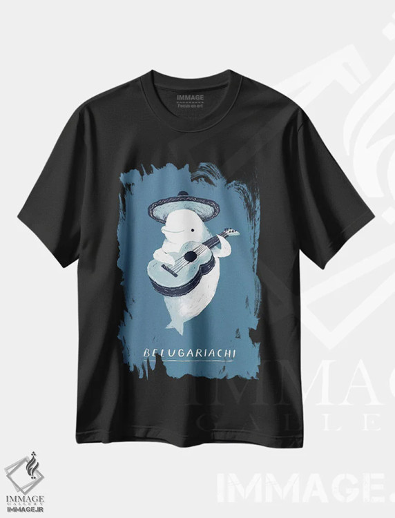 تیشرت مشکی طرح دار – تیشرت طنز حیوانات ,بلوگا اثر لوئیس روسکوش immage.ir