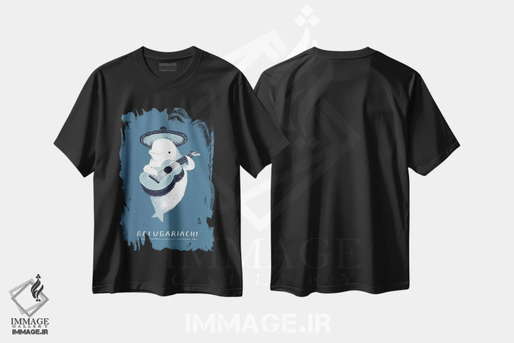 تیشرت مشکی طرح دار – تیشرت طنز حیوانات ,بلوگا اثر لوئیس روسکوش immage.ir