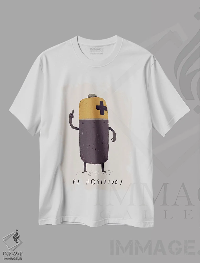 تیشرت سفید طرح دار – تیشرت انگیزشی ,مثبت باش اثر لوئیس روسکوش فروشگاه ایماژ