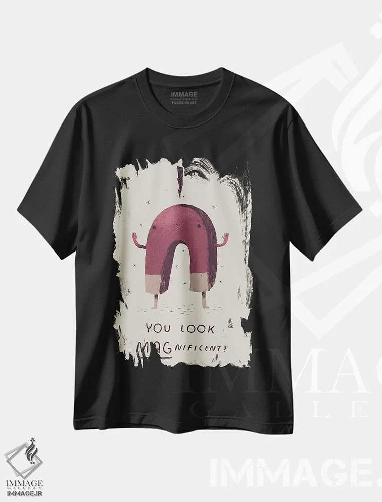 تیشرت مشکی طرح دار – تیشرت تایپوگرافی ,مغناطیس وار شگفت انگیز اثر لوئیس روسکوش فروشگاه ایماژ
