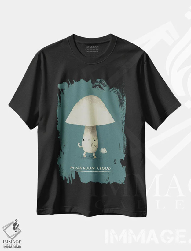 تیشرت مشکی طرح دار – تیشرت طنز ,ابر قارچی اثر لوئیس روسکوش فروشگاه ایماژ