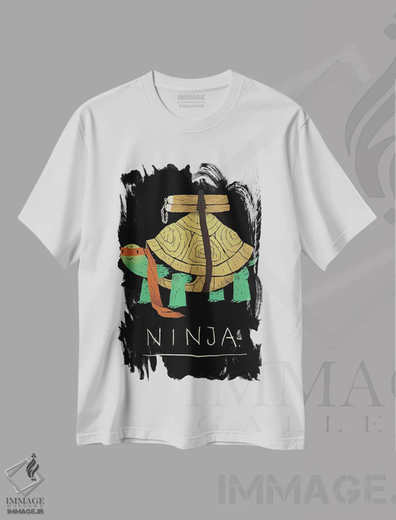 تیشرت سفید طرح دار – تیشرت انیمه ,نینجای نارنجی اثر لوئیس روسکوش فروشگاه ایماژ