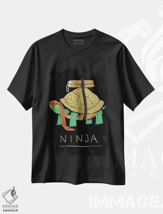 تیشرت مشکی طرح دار – تیشرت انیمه ,نینجای نارنجی اثر لوئیس روسکوش immage.ir