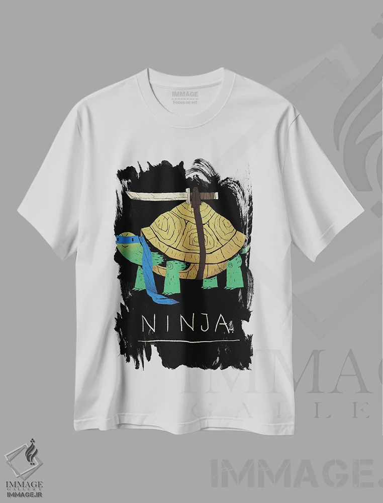 تیشرت سفید طرح دار – تیشرت گیمینگ ,نینجای آبی اثر لوئیس روسکوش immage.ir