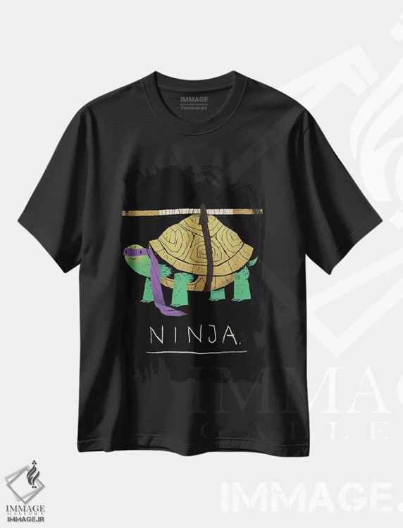 تیشرت مشکی طرح دار – تیشرت انیمه ,نینجای بنفش اثر لوئیس روسکوش فروشگاه ایماژ