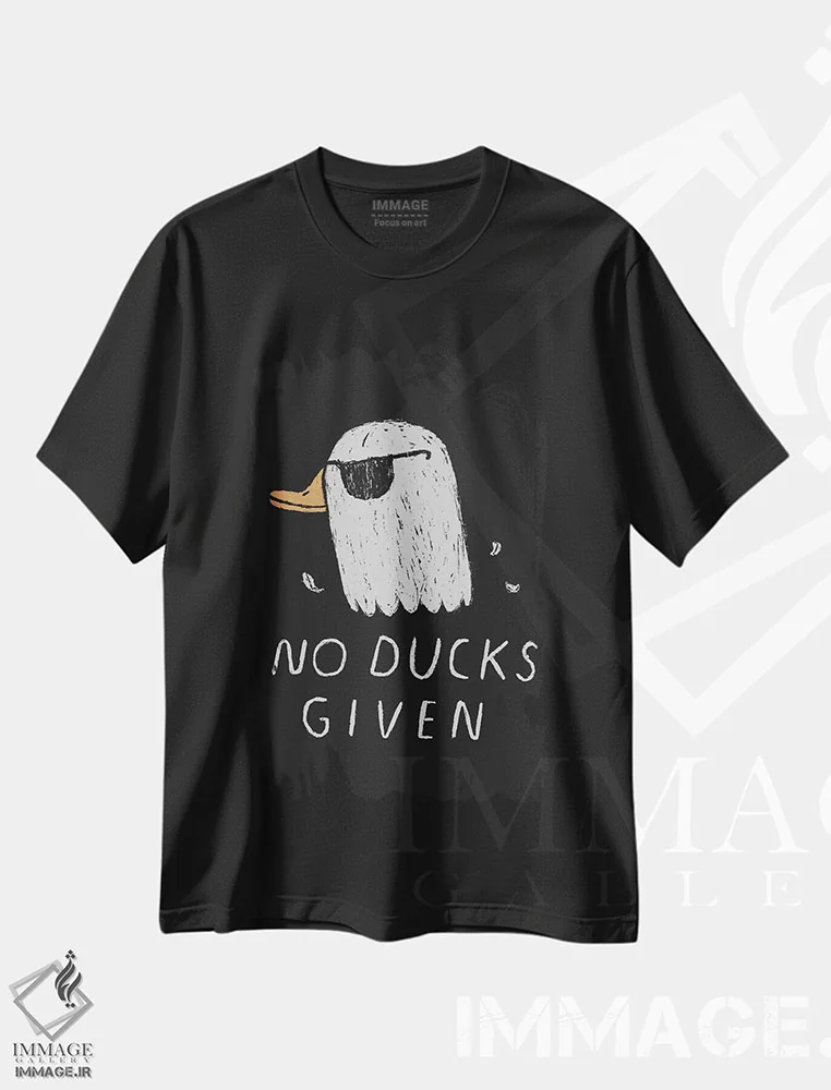 تیشرت مشکی طرح دار – تیشرت طنز ,بدون اردک اثر لوئیس روسکوش فروشگاه ایماژ