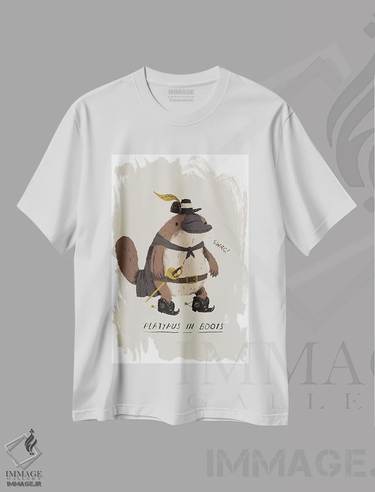 تیشرت سفید طرح دار – تیشرت طنز ,پیتزا اثر لوئیس روسکوش immage.ir