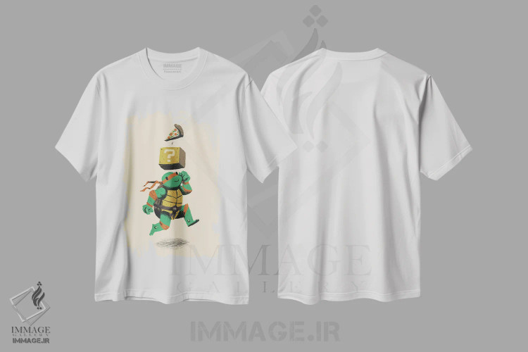 تیشرت سفید طرح دار – تیشرت کارتونی ,قدرت گیری با پیتزا اثر لوئیس روسکوش فروشگاه ایماژ