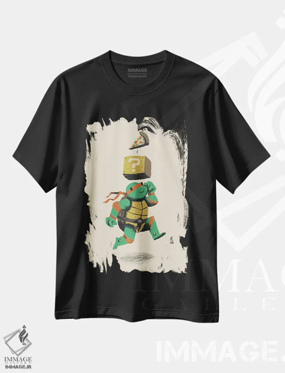 تیشرت مشکی طرح دار – تیشرت کارتونی ,قدرت گیری با پیتزا اثر لوئیس روسکوش immage.ir