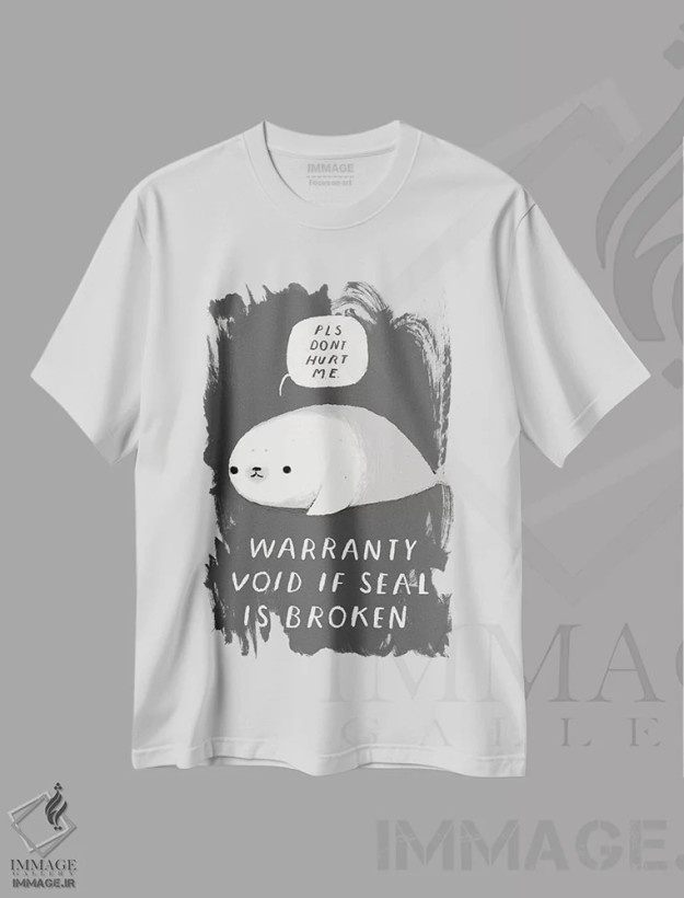 تیشرت سفید طرح دار – تیشرت فک دریایی ,مهر شکسته اثر لوئیس روسکوش فروشگاه ایماژ