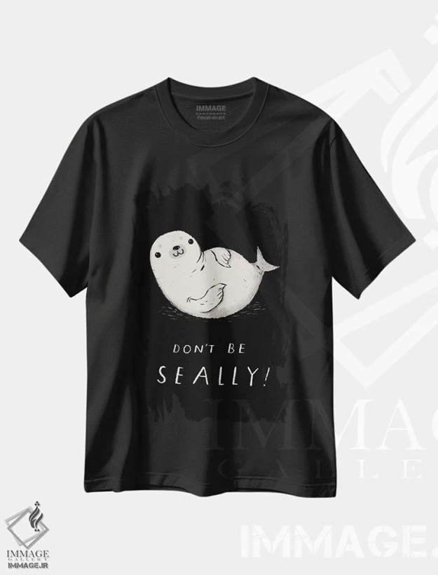 تیشرت مشکی طرح دار – تیشرت طنز حیوانات ,فکی اثر لوئیس روسکوش فروشگاه ایماژ
