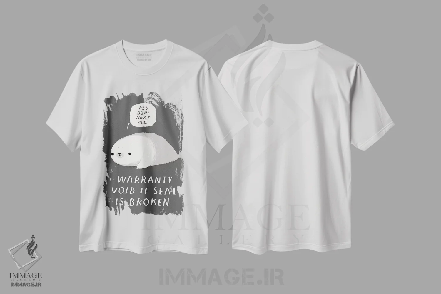 تیشرت سفید طرح دار – تیشرت فک دریایی ,مهر شکسته اثر لوئیس روسکوش فروشگاه ایماژ