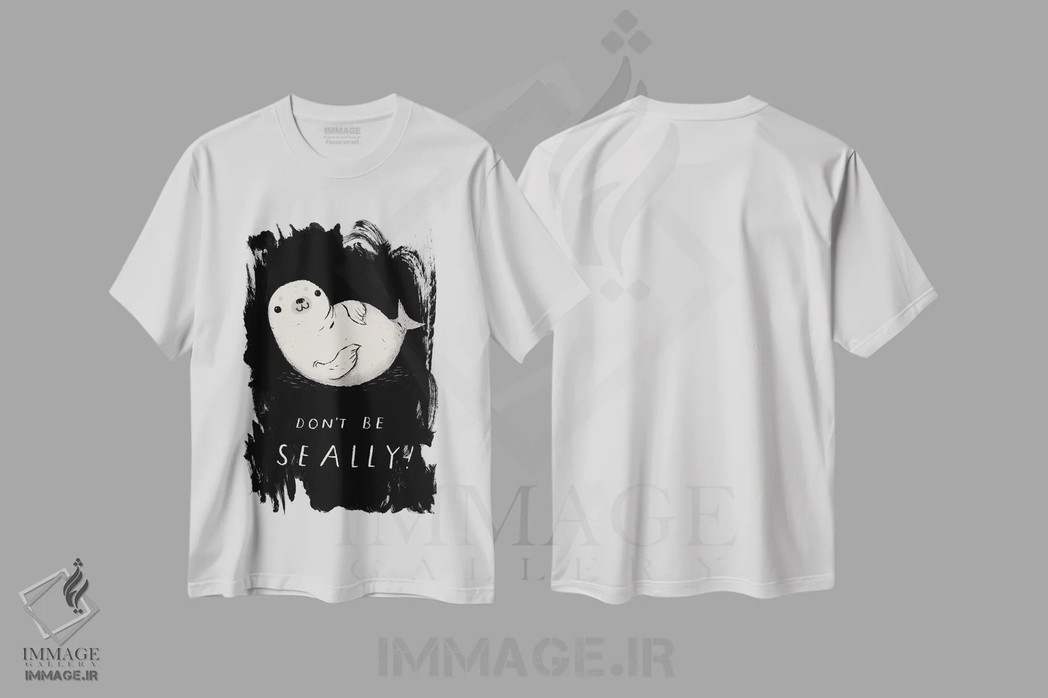 تیشرت سفید طرح دار – تیشرت طنز حیوانات ,فکی اثر لوئیس روسکوش immage.ir