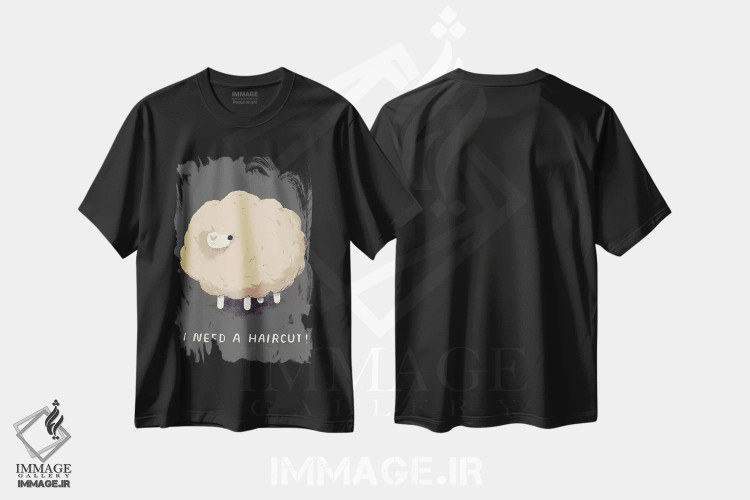 تیشرت مشکی طرح دار – تیشرت طنز حیوانات ,گوسفند اثر لوئیس روسکوش immage.ir